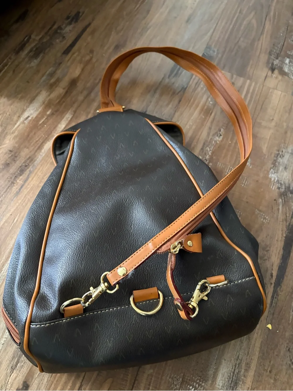 Valentino Black Slingbag with Brown Trim